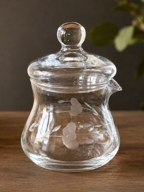 VTG ~ Princess House Heritage Etched Crystal Sugar Jar with Lid